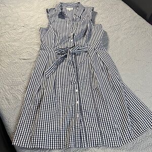 Maison Jules Gingham Midi Dress - Black and White